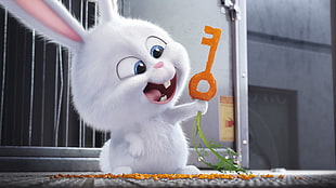 Secret Life of Pets Snowball holding carrot key movie scene