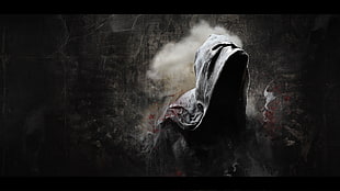 painting of hooded person HD wallpaper