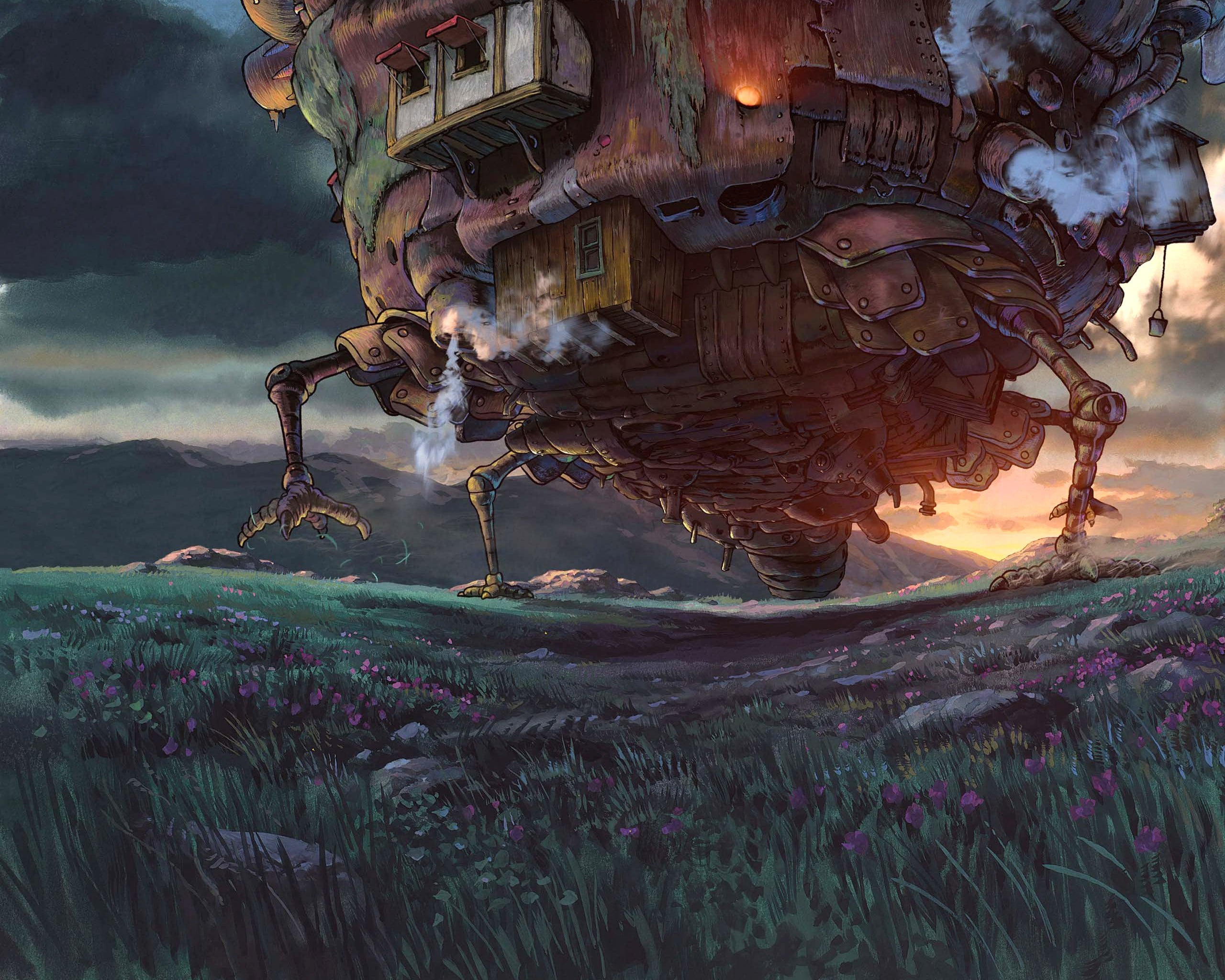 Brown Wooden Framed Glass Top Table Howl S Moving Castle Anime Studio Ghibli Hd Wallpaper Wallpaper Flare