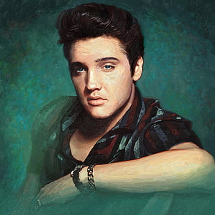 Elvis Presley painting, Elvis Presley, singer, celebrity, men