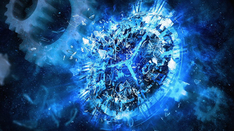 timelapse illustration of clock HD wallpaper