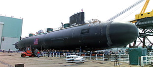 black submarine, submarine, vehicle, flag, military