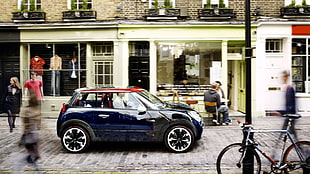 blue and black 3-door hatchback, Mini Rocketman, concept cars