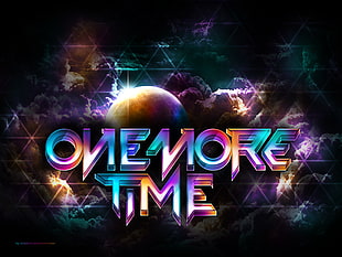 Onemore Time illustration, Daft Punk, typography, digital art