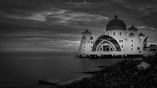 grayscale photography of Maiden's Tower