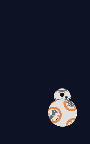 Star Wars BB-8 illustration, minimalism, portrait display, Star Wars: The Force Awakens, Star Wars HD wallpaper