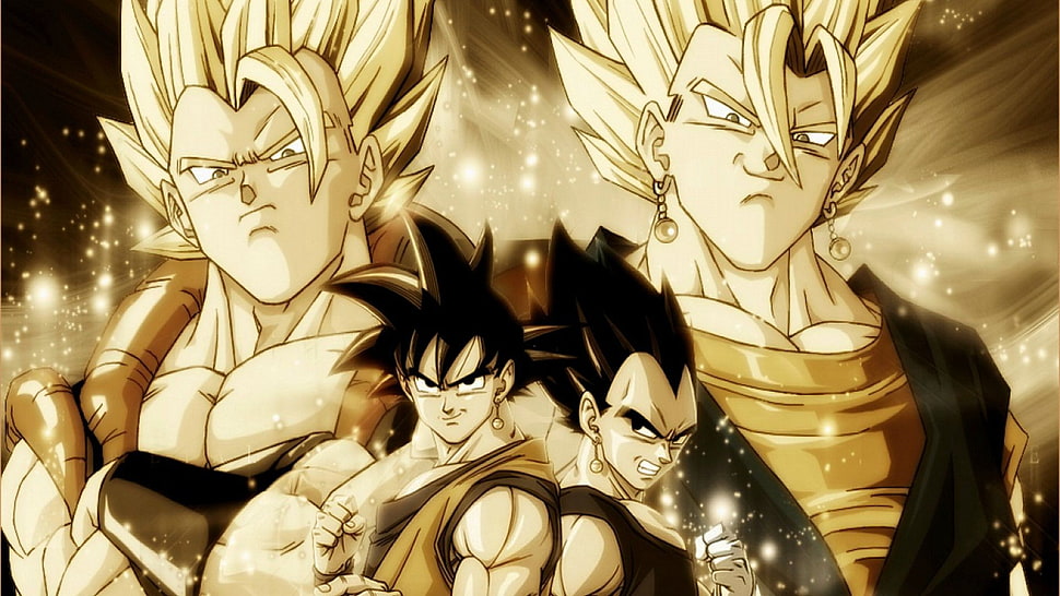 Dragon Ball Z Son Goku and Vegetta illustration HD wallpaper