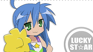 female cartoon character with Lucky Star text illustration