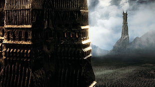 brown concrete building, movies, The Lord of the Rings, The Lord of the Rings: The Two Towers, Orthanc HD wallpaper