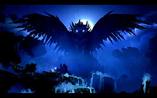 blue dragon wallpaper, video games, Ori and the Blind Forest, owl, forest