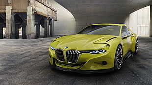 green BMW coupe, BMW 3.0 CSL, car