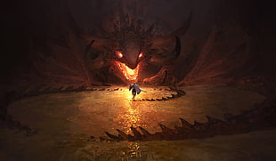 dragon illustration, fantasy art, dragon HD wallpaper
