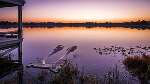 landscape photo of lake during sunset, cane, orlando, florida HD wallpaper