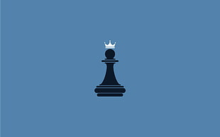 poon chess piece logo, minimalism, chess, pawns, crown HD wallpaper