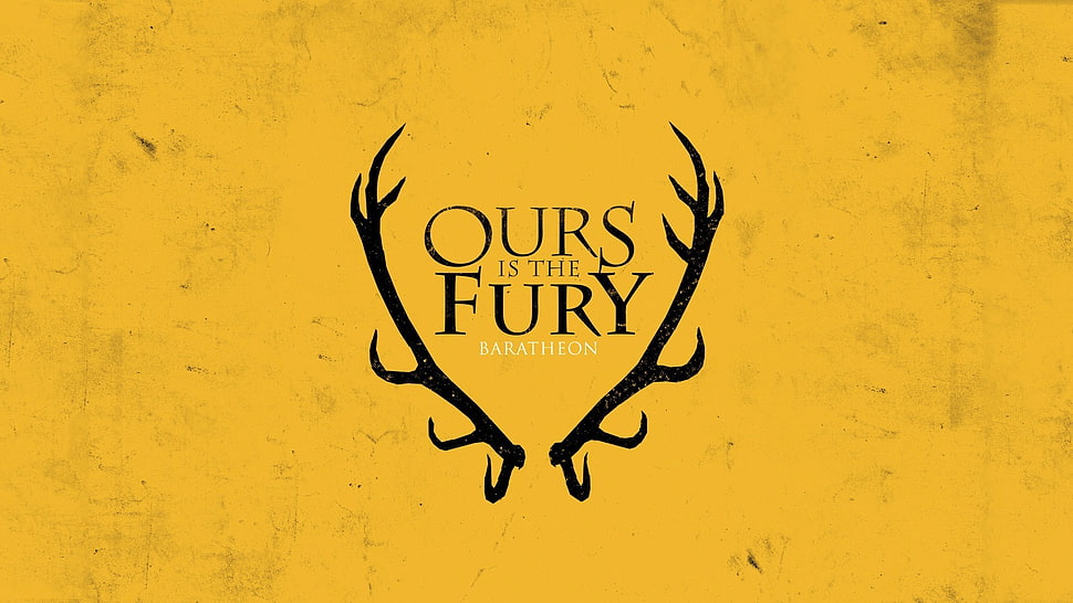 Ours is the fury template, Game of Thrones, House Baratheon, sigils, yellow background HD wallpaper