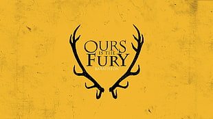Ours is the fury template, Game of Thrones, House Baratheon, sigils, yellow background