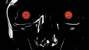 black and red robot face 3D wallpaper