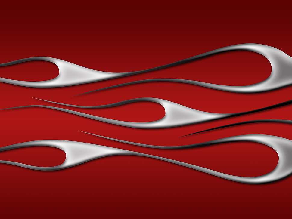 gray and red flames vinyl HD wallpaper