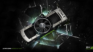 gray and black Titan Z video card, GeForce, Nvidia GTX
