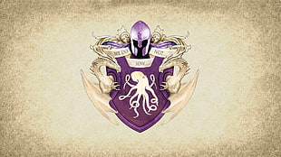 purple and white knight logo HD wallpaper