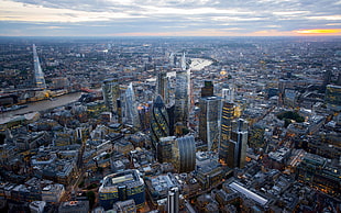 aerial photograph of city scrapers, city, cityscape, skyscraper, London