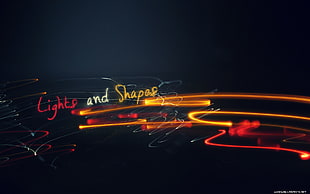 Lights and Shapes digital art, light painting, streaks, typography, simple background HD wallpaper