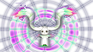 white and purple desk fan, terriermon, Digimon Adventure, digivolve, imalune
