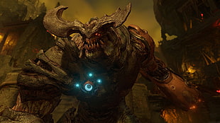 gray monster digital wallpaper, Doom (game), Doom 4, Id Software, video games