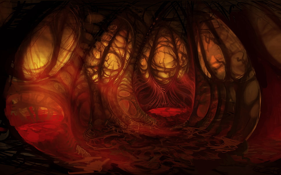 brown cave wallpaper HD wallpaper