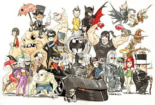 assorted character painting, Batman