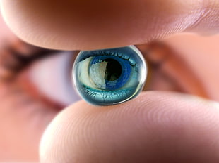 blue gemstone embellished silver ring, ocular-lens, eyes HD wallpaper