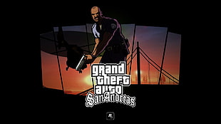 black and white wall decor, Grand Theft Auto San Andreas, Rockstar Games, video games, PlayStation 2 HD wallpaper