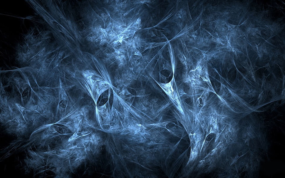 smoke digital wallpaper, abstract, blue HD wallpaper