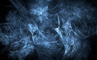smoke digital wallpaper, abstract, blue