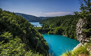 mountain near body of water, nature, landscape, river, turquoise