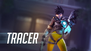 Tracer game wallpaper, Overwatch, Blizzard Entertainment, video games, Ferexes