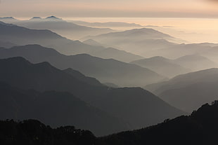 landscape photo of mountain range, hehuanshan HD wallpaper