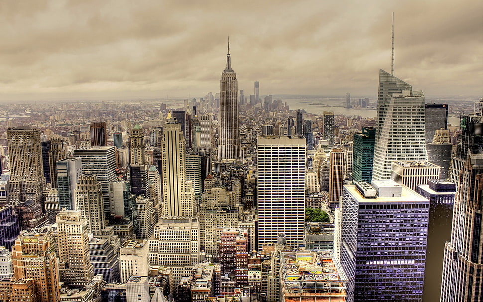 Empire State Building, cityscape, HDR, building, New York City HD wallpaper