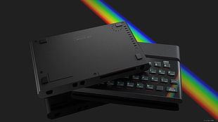 black and gray DVD player, Zx Spectrum , computer, vintage, 3D HD wallpaper
