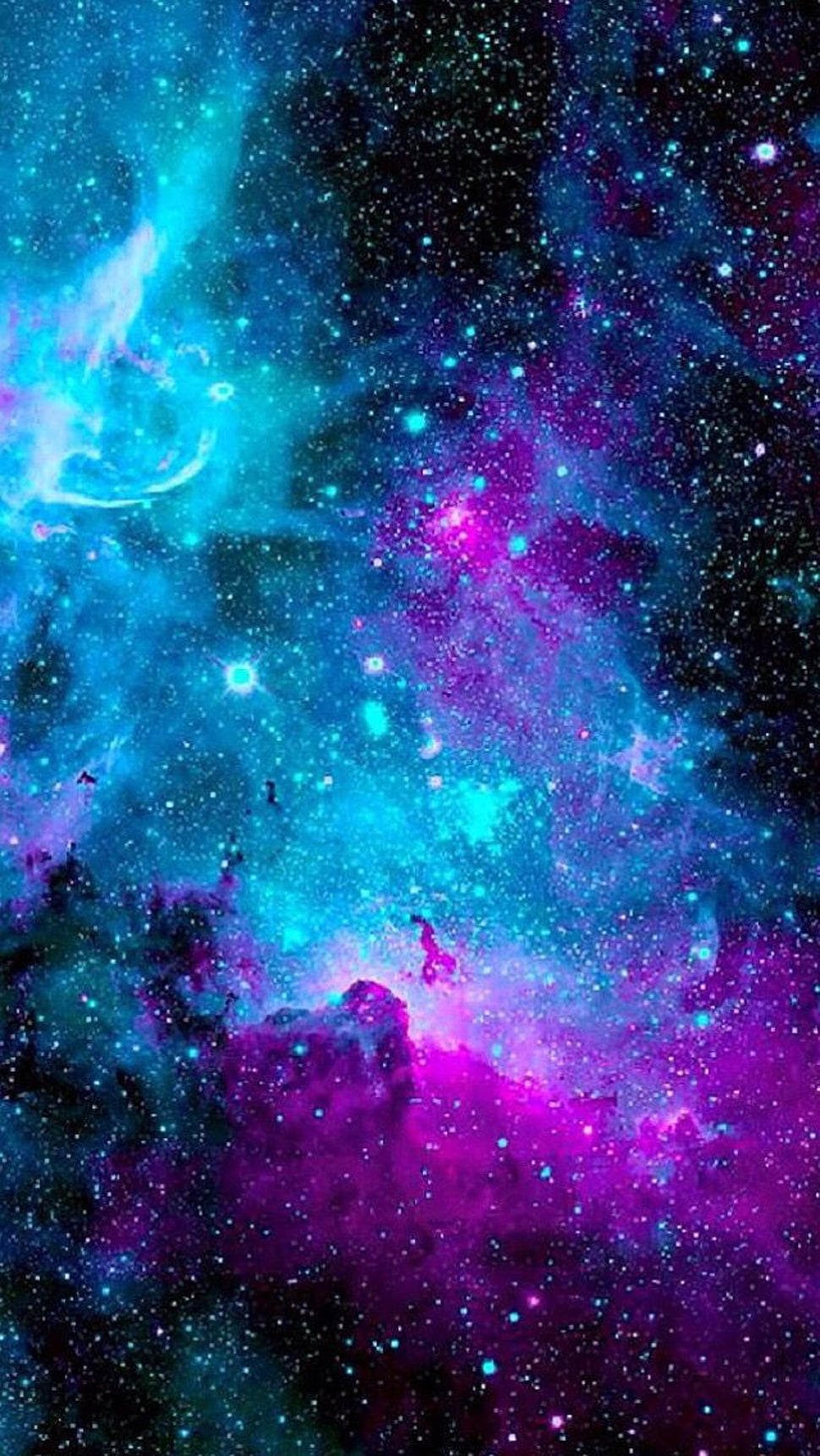blue and pink milky way HD wallpaper