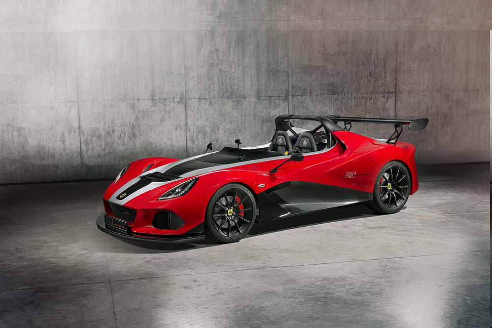 red and black convertible sports car HD wallpaper