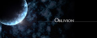 oblivion text, stars, space, universe HD wallpaper