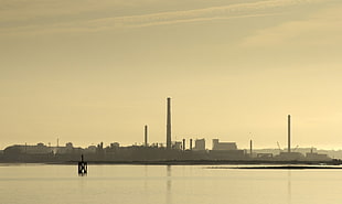 high-rise buildings, photography, industrial, technology, chimneys
