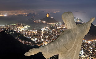 Christ The Redeemer, Rio de Janeiro, Christ the Redeemer, Rio de Janeiro, cityscape, night HD wallpaper
