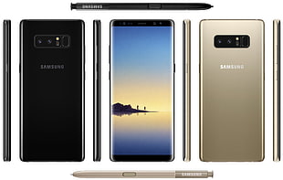 three Samsung Galaxy smartphone collage HD wallpaper