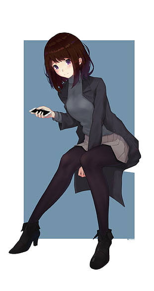 anime, anime girls, heels, sweater HD wallpaper