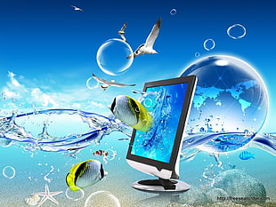 black flat screen computer monitor