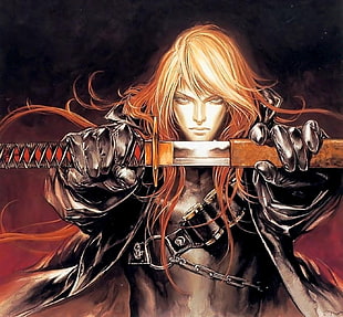 male anime character holding sword artwork, Castlevania