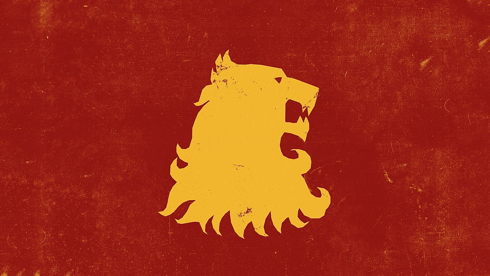 orange and red lion logo wallpaper, lion, animals, Game of Thrones, sigils HD wallpaper