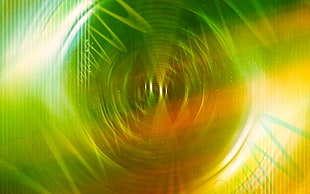 green and yellow abstract painting